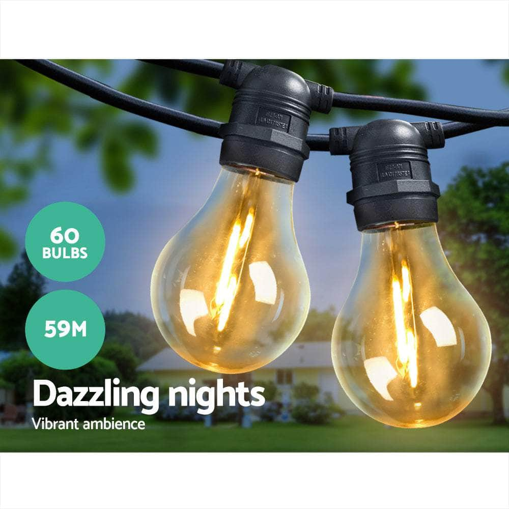 59m/68m/77m LED Festoon String Lights - Outdoor Wedding Party