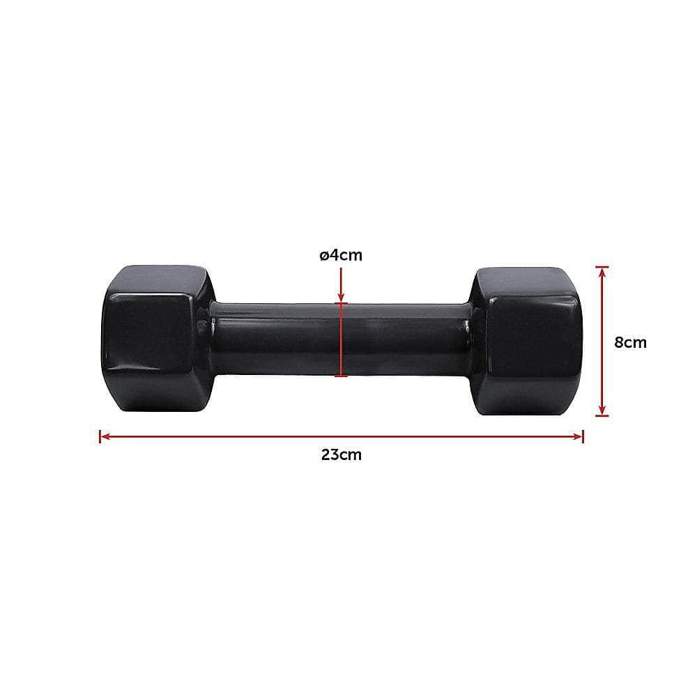 5Kg Dumbbells Pair Pvc Hand Weights Rubber Coated