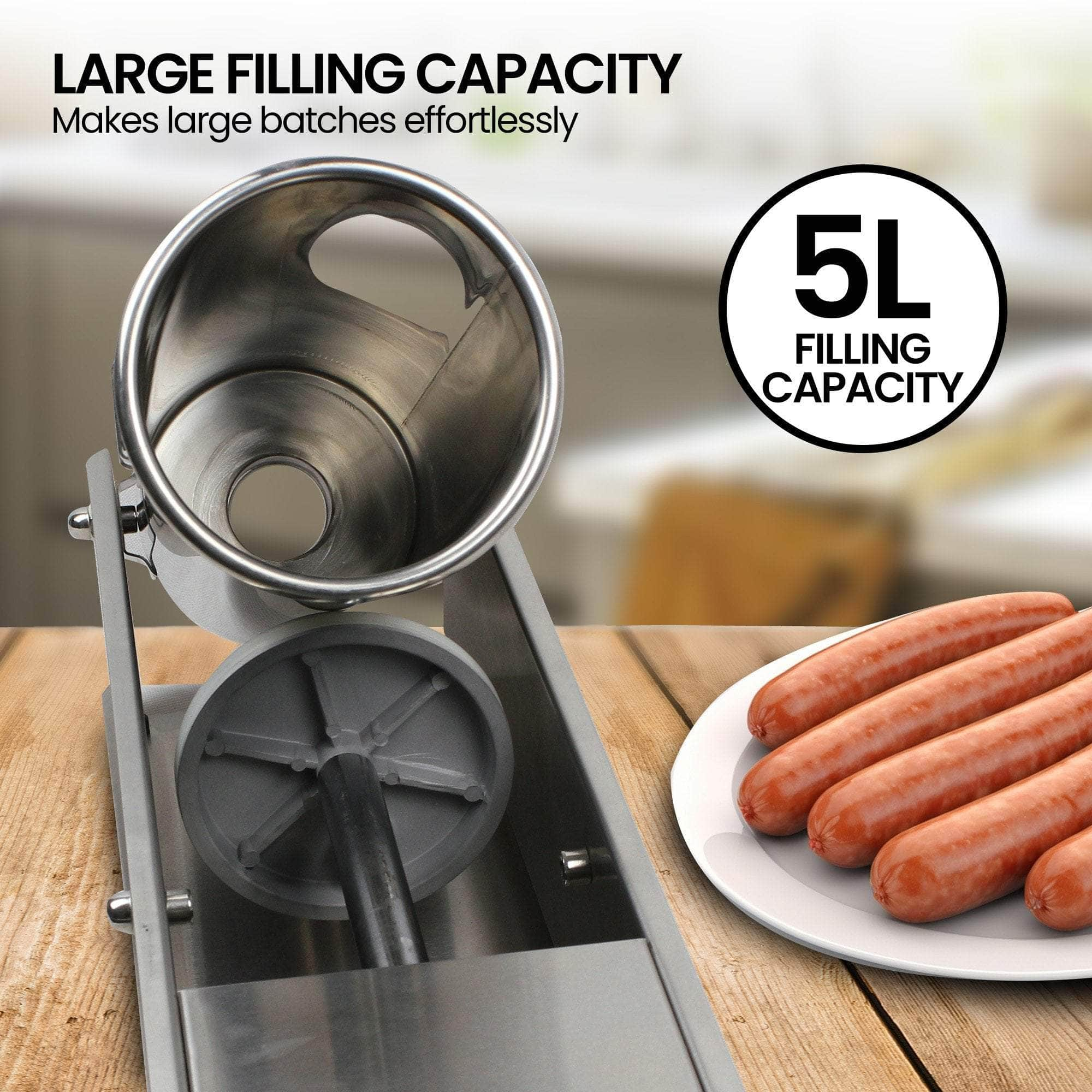 5L Stainless Steel Horizontal/Vertical Sausage Stuffer