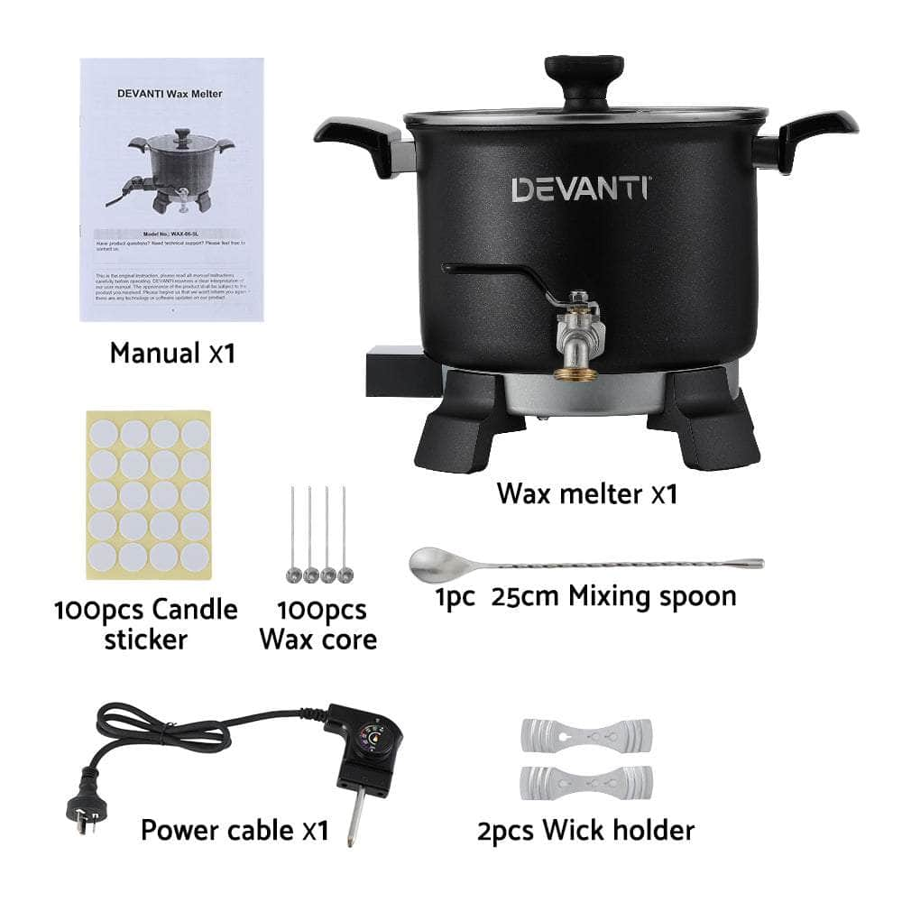 5L Wax Melter Candle Making 1200W Pot Quick Pour Spout Soy Soap