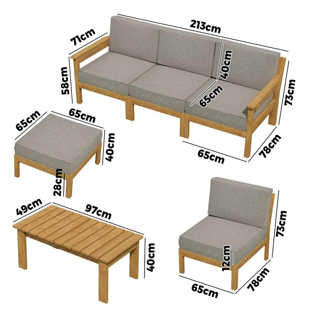 5PCS/7PCS Outdoor Furniture Sofa Set Lounge Setting