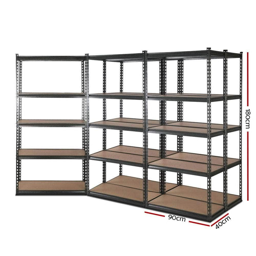 5X1.8M Garage Shelving Warehouse Rack Pallet Racking Storage Charcoal