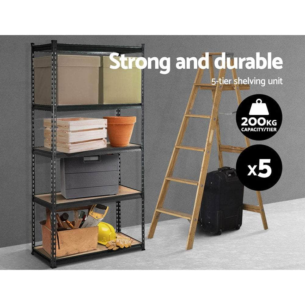 5X1.8M Garage Shelving Warehouse Rack Pallet Racking Storage Charcoal