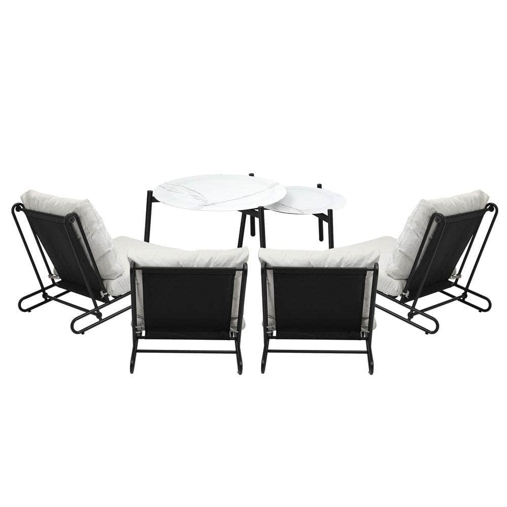 6/8PCS Outdoor Sofa Set 2-in-1 Coffee Table with Chairs