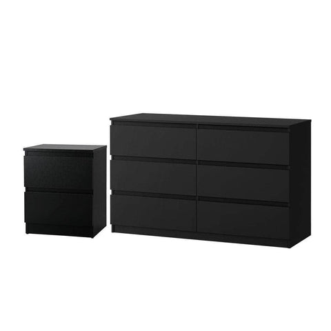 6 Chest of Drawers and Bedside Table Cabinet Bedroom Set