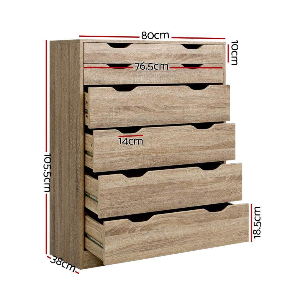 6 Chest Of Drawers - Myla Oak