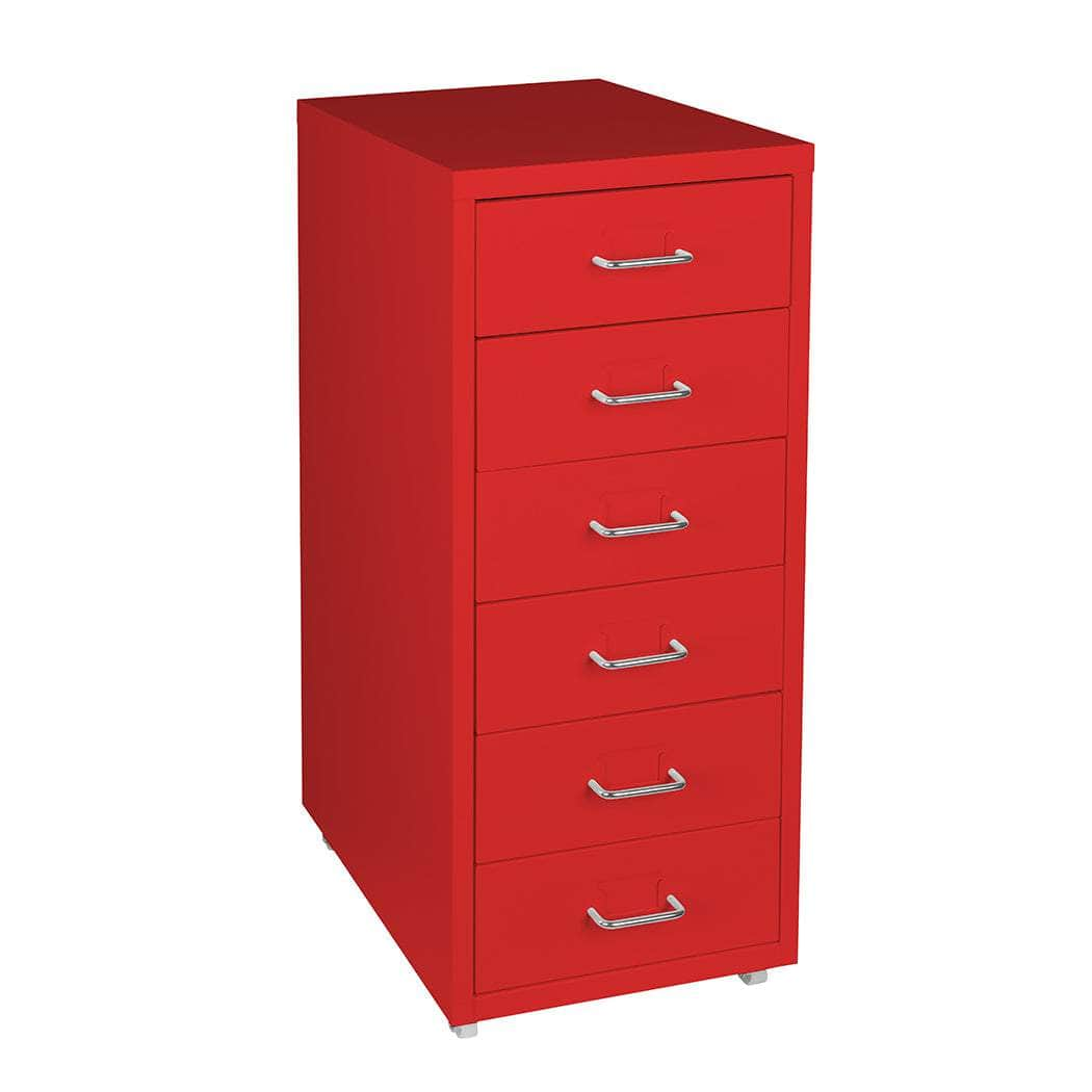 6 Drawer Office Cabinet Drawers Red