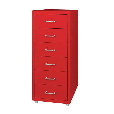 6 Drawer Office Cabinet Drawers Red