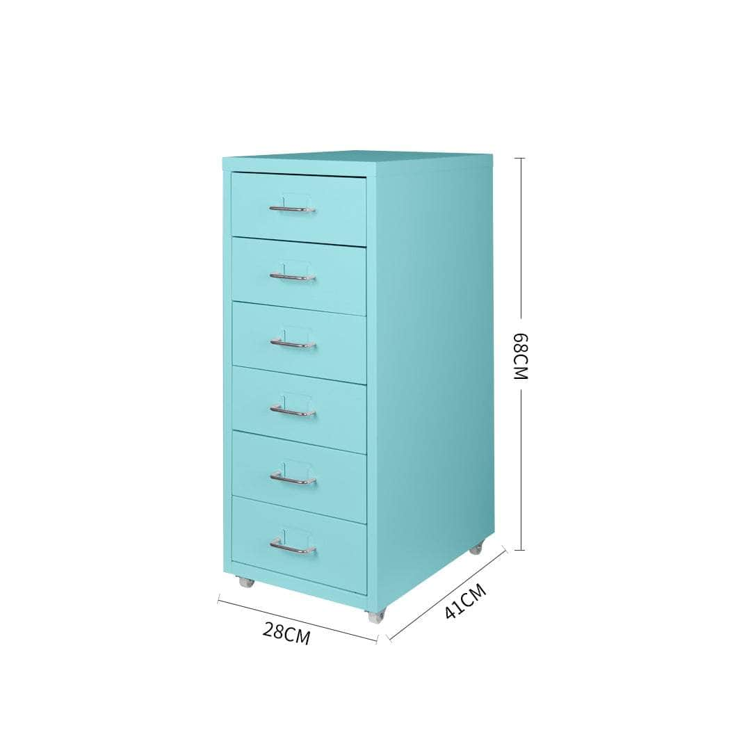 6 Drawer Office Cabinet Drawers Turquoise