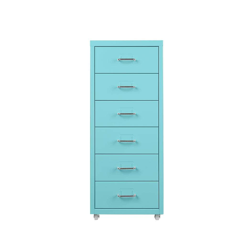 6 Drawer Office Cabinet Drawers Turquoise