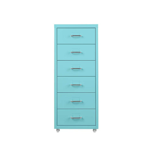 6 Drawer Office Cabinet Drawers Turquoise