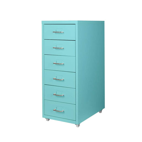 6 Drawer Office Cabinet Drawers Turquoise