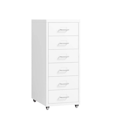 6 Drawer Office Cabinet Drawers White