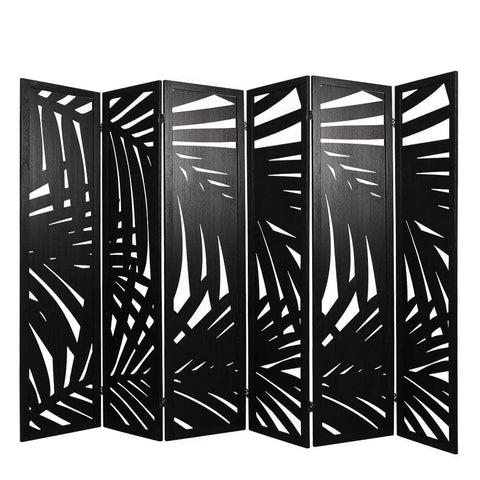 6 Panel Partition Room Divider Black