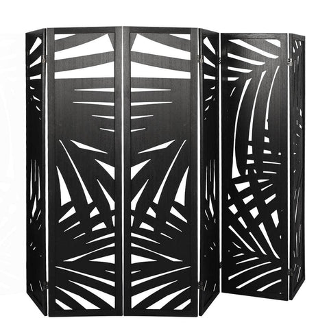 6 Panel Partition Room Divider Black