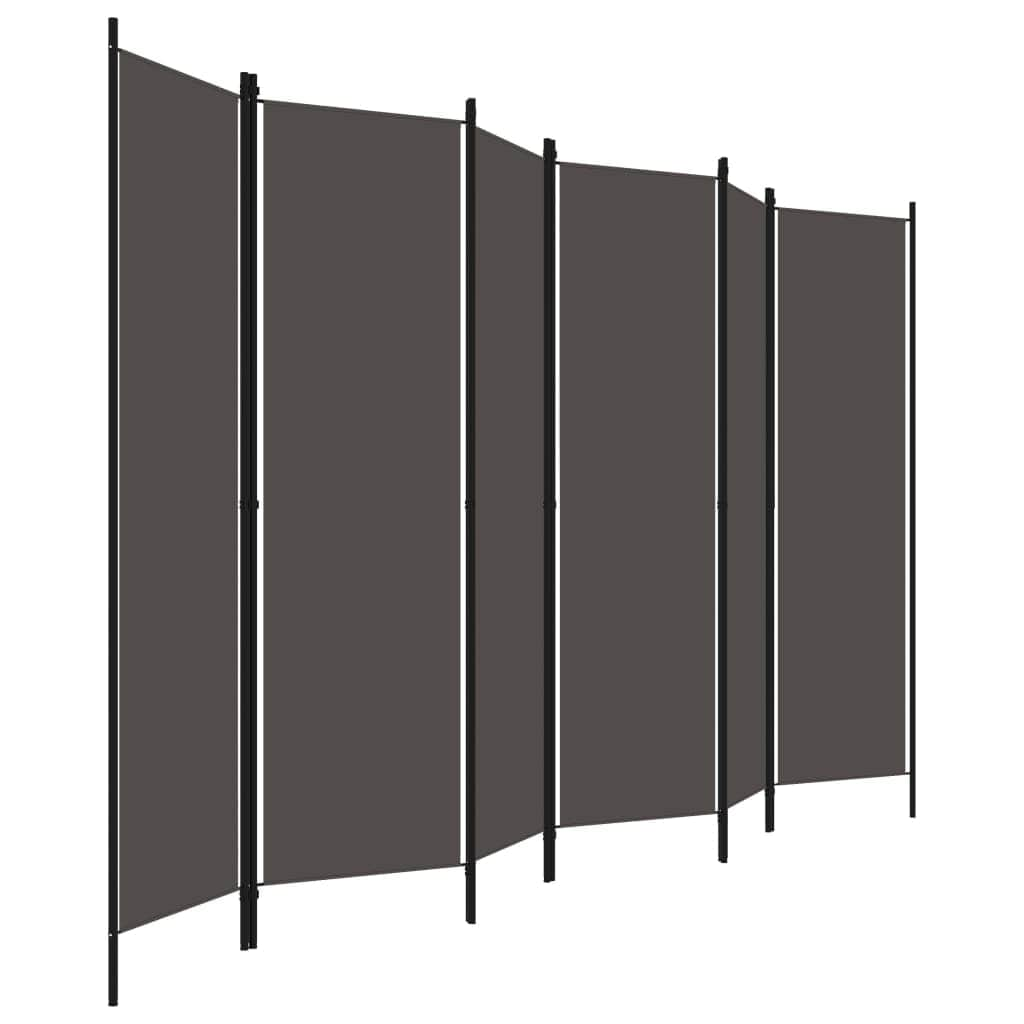 6-Panel Room Divider Anthracite