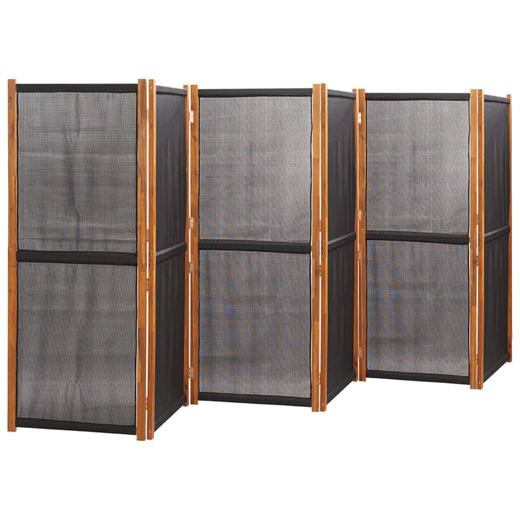 6-Panel Room Divider Black