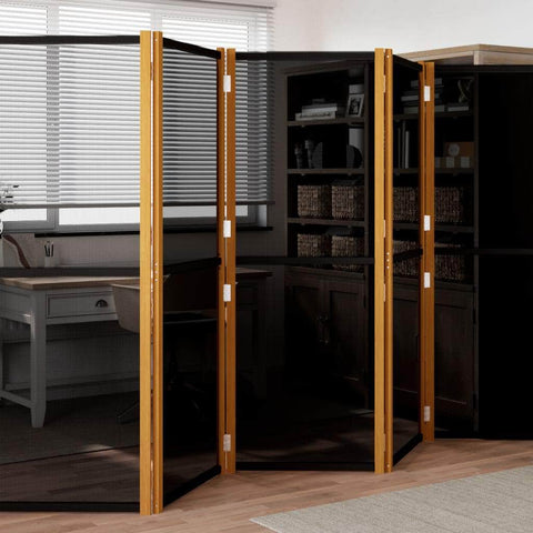 6-Panel Room Divider Black