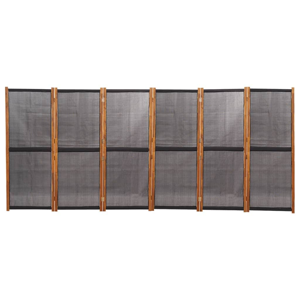 6-Panel Room Divider Black