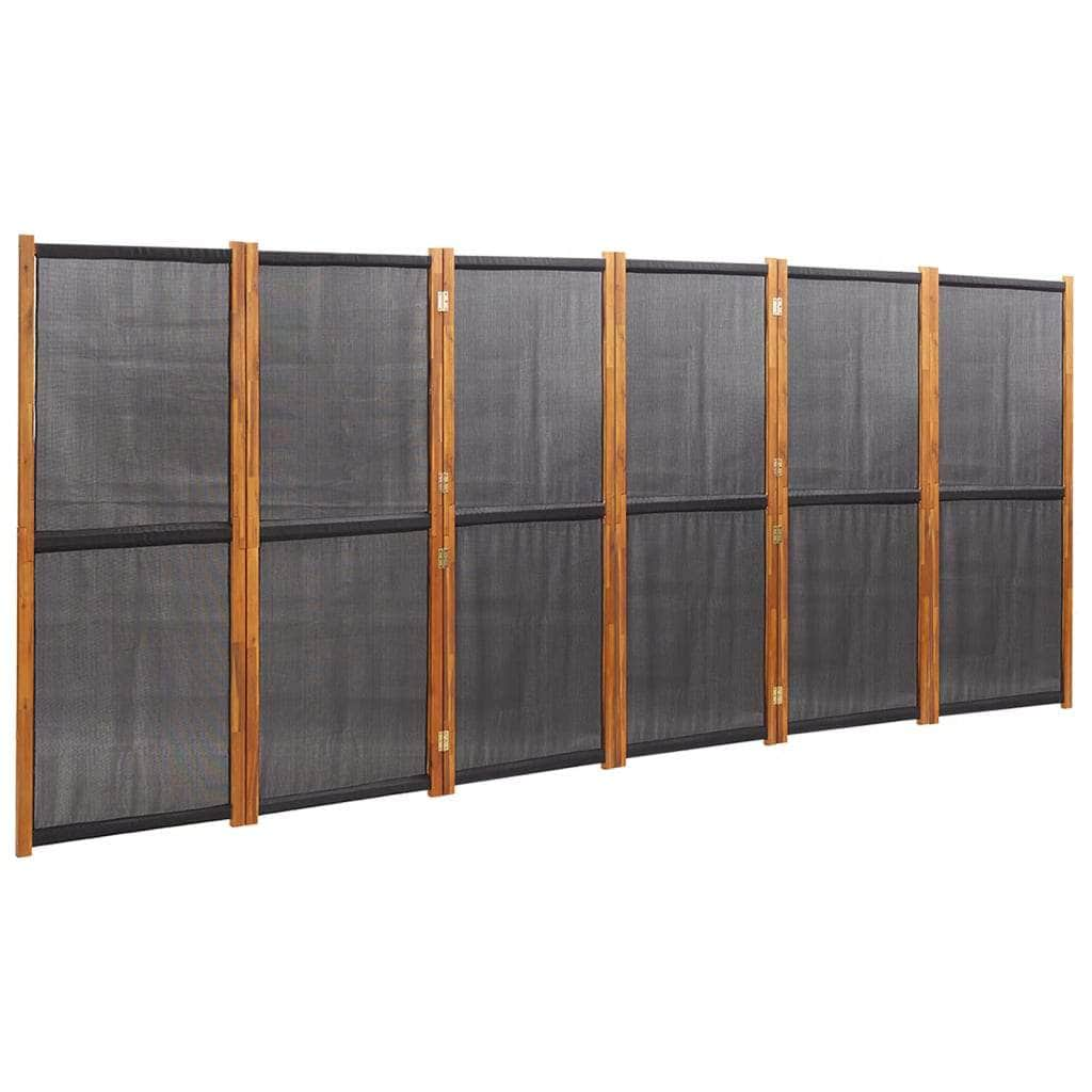 6-Panel Room Divider Black