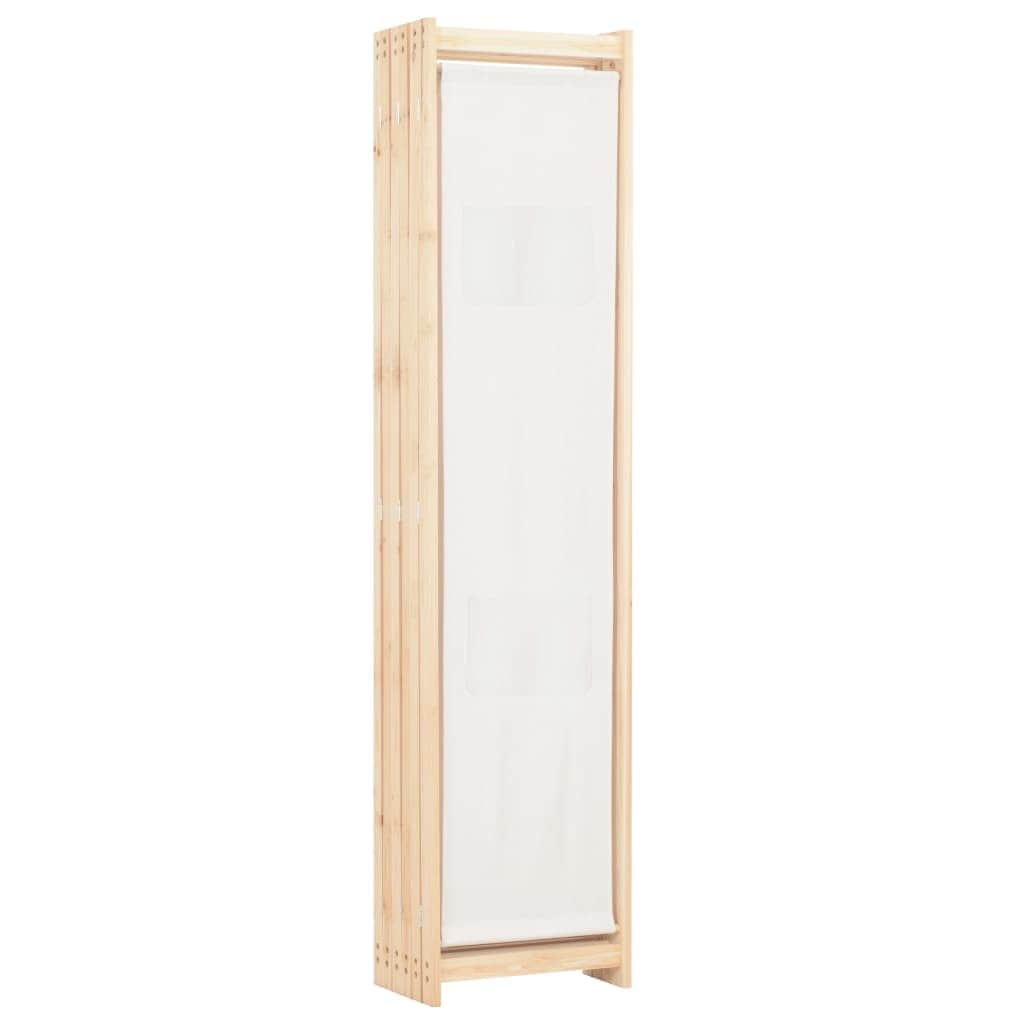 6-Panel Room Divider Cream Fabric