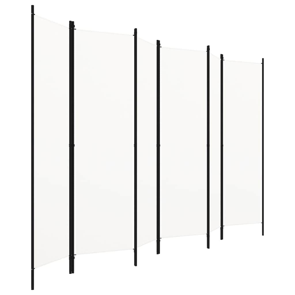 6-Panel Room Divider Cream White