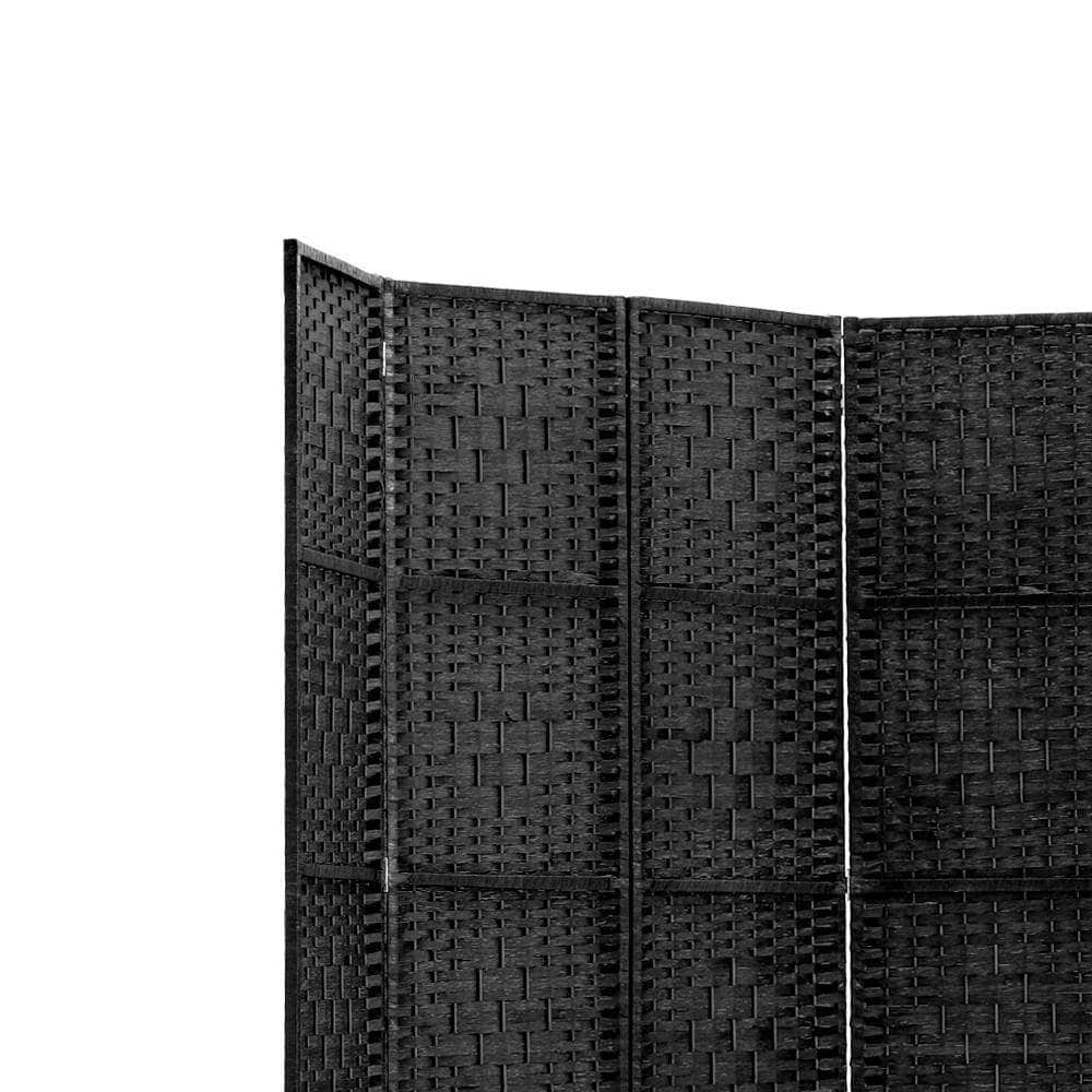 6 Panel Room Divider Screen 245X170Cm Woven Black