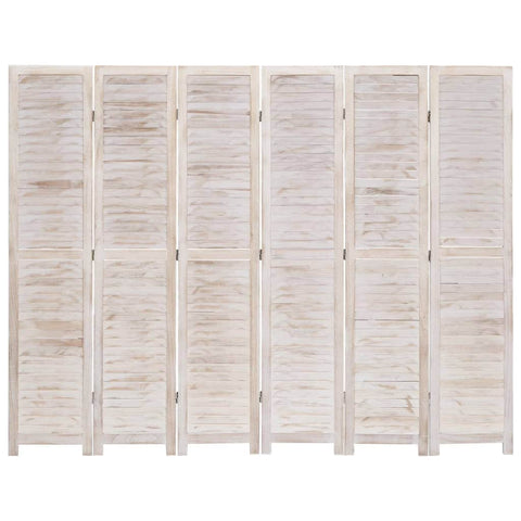 6-Panel Room Divider White