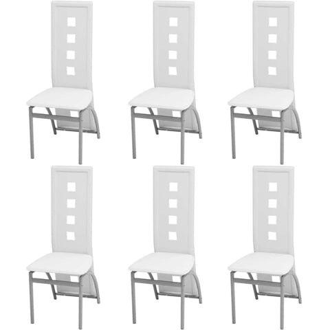 6 pcs Dining Chairs faux Leather ,White