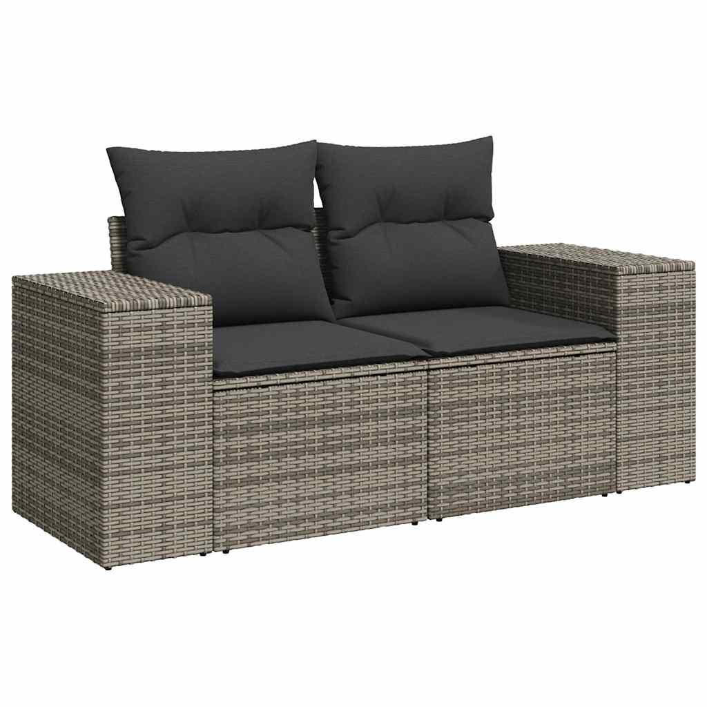 6 Pcs Garden Sofa Set with Cushions Grey - Durable & Chic