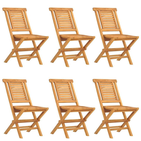 6-Pcs Teak Wood Folding Garden Chair Set