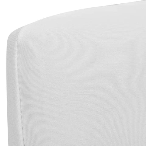 6 pcs White Straight Stretchable Chair Cover