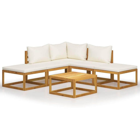 6 Piece Garden Lounge Set with Cushions Solid Acacia Wood