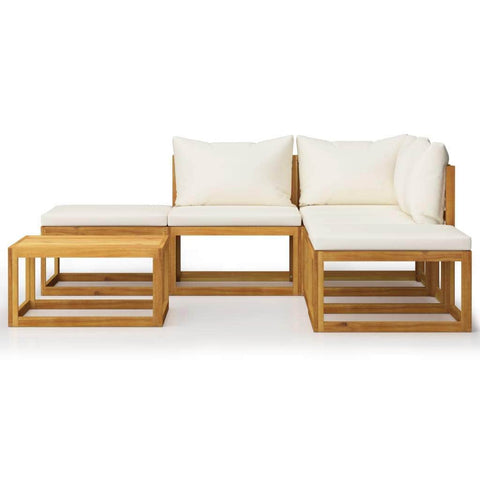 6 Piece Garden Lounge Set with Cushions Solid Acacia Wood