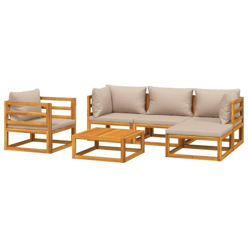 6-Piece Solid Wood Garden Lounge Set