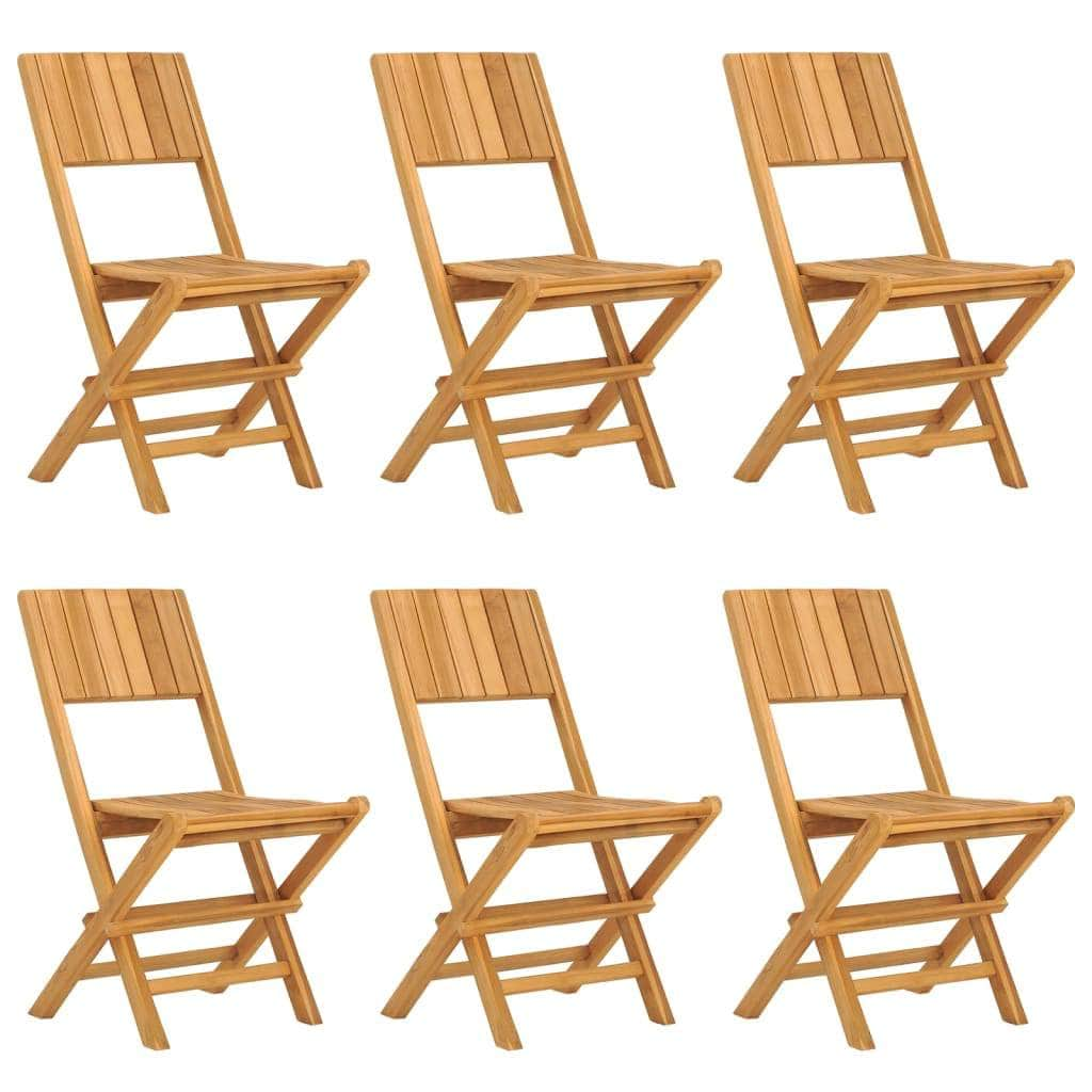 6-Piece Teak Wood Foldable Garden Chair Set