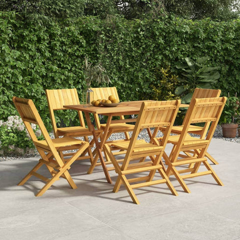 6-Piece Teak Wood Foldable Garden Chair Set