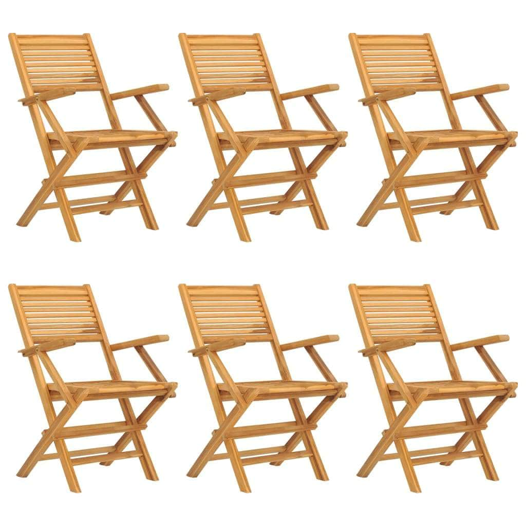 6-Piece Teak Wood Folding Garden Chair Set