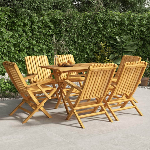 6-Piece Teak Wood Folding Garden Chairs