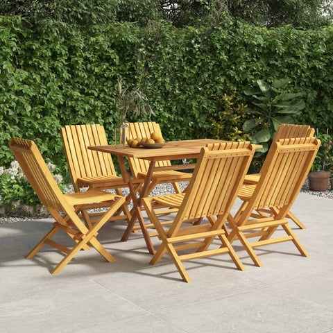 6-Piece Teak Wood Folding Garden Chairs