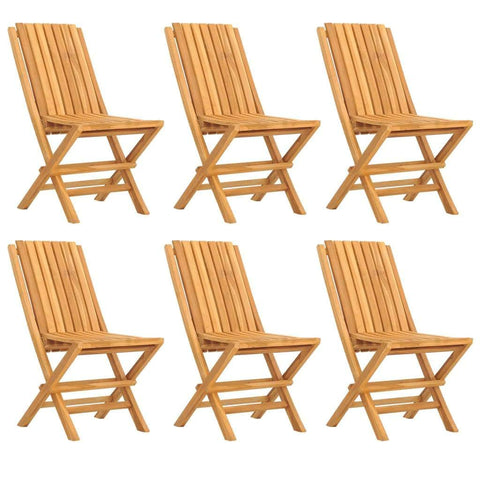 6-Piece Teak Wood Folding Garden Chairs