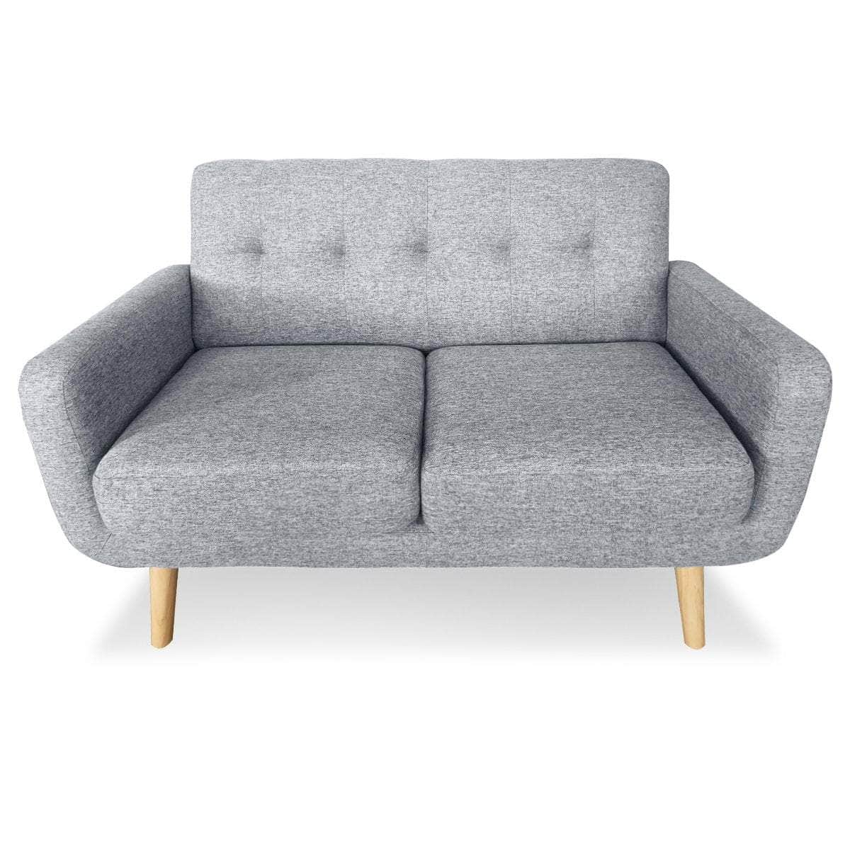 6-Seater Linen Sofa Set Couch Futon - Light Grey