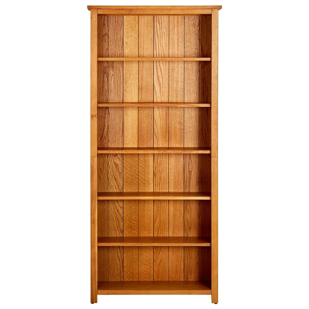 6-Tier Bookcase  Solid Oak Wood