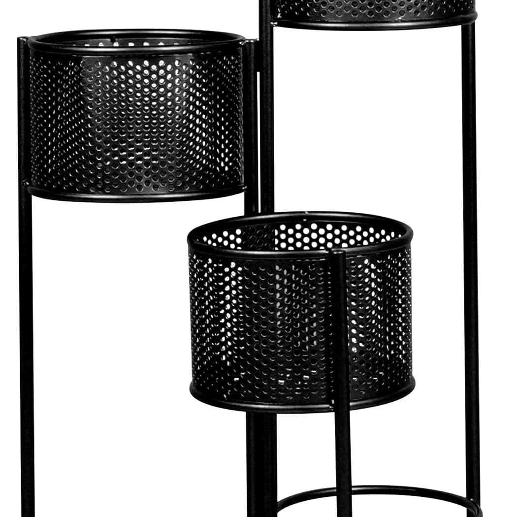 6 Tier Plant Stand Swivel Outdoor Black