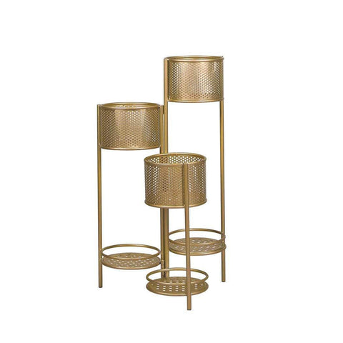 6 Tier Plant Stand Swivel Outdoor Gold