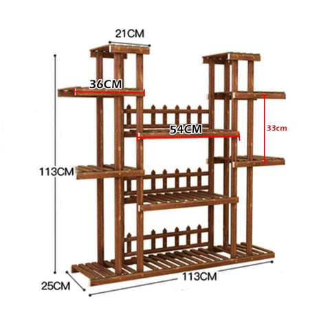 6-Tier Wooden Plant Stand Flower Pot Planter Rack Shelf Bonsai Holder Indoor Garden Dec