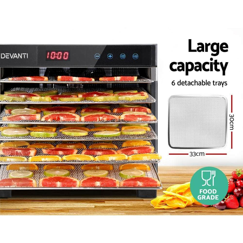 6 Trays Food Dehydrator Stainless Steel Tray Fruit