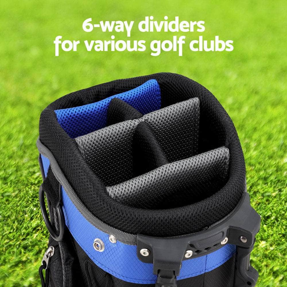 6 Way Dividers Golf Bag Stand Insulated Carry Bag Zippered Rain Cover