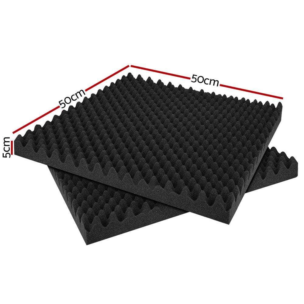 60 Acoustic Foam Panels - 50x50x5cm Eggshell Soundproofing