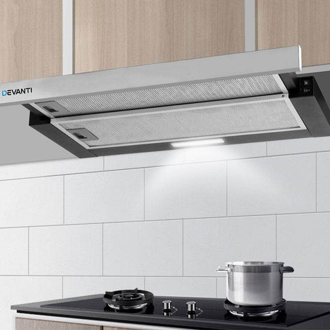 600Mm Range Hood 60Cm Slide Out Rangehood Stainless Steel